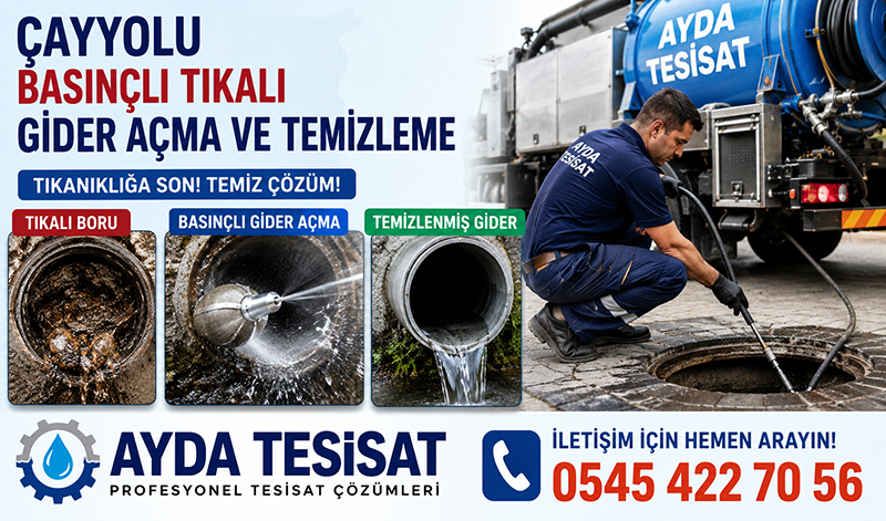 Çayyolu Basınçlı Suyla Tıkalı Gider Açma Hizmeti