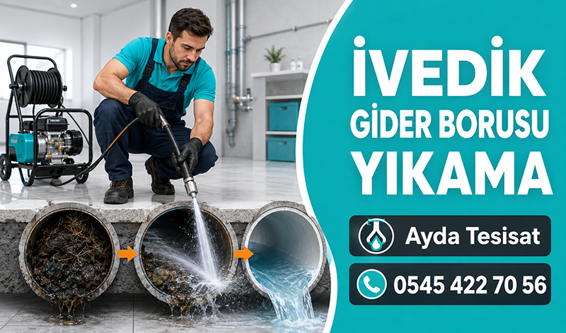 İvedik Gider Borusu Yıkama ile Birikintilerin Temizlenmesi
