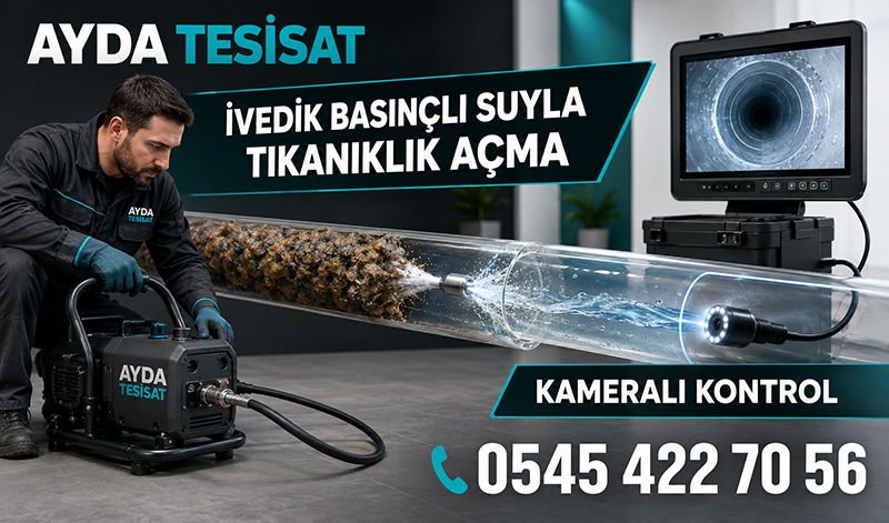 İvedik’te basınçlı suyla bina gideri açma uygulaması