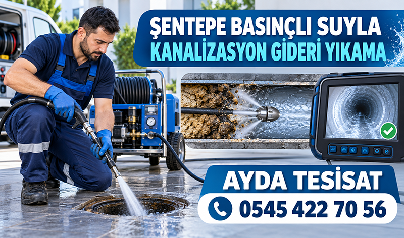 Şentepe’de Tıkalı Kanalizasyon Temizleme