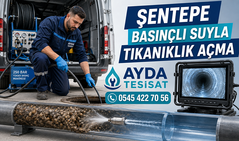 Şentepe’de basınçlı suyla bina ana hattı açan su jeti