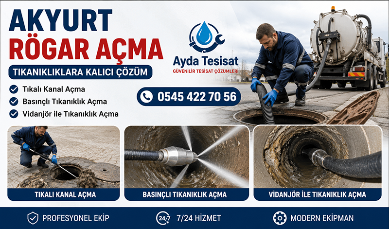 Akyurt Robotla Tıkalı Rögar Açma