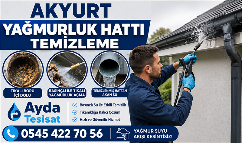 Akyurt Tıkalı Yağmurluk Gideri Yıkama