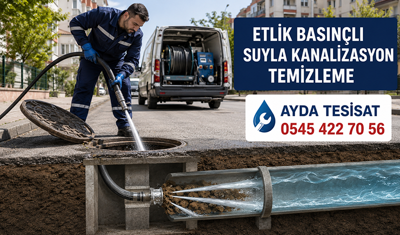 Ayda Tesisat gider borusu yıkama hizmeti