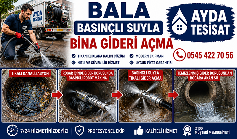 Bala Basınçlı Suyla Gider Açma Nedir
