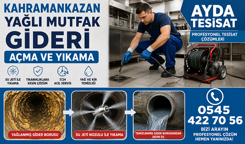 Basınçlı Su ile Bina Mutfak Gideri Açma