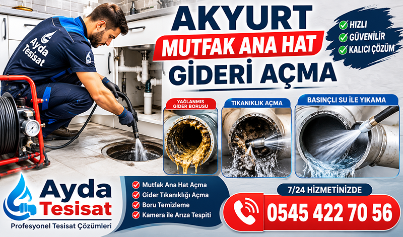Basınçlı Su ile Bina Mutfak Gideri Açma
