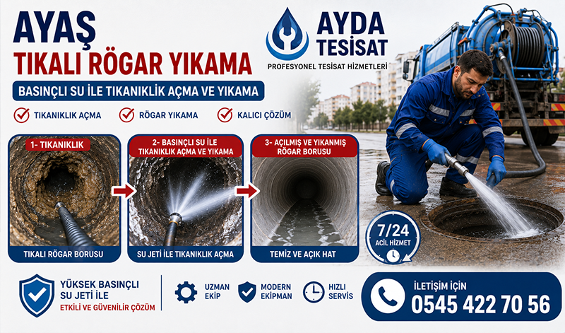 Basınçlı Su ile Pimaş Yıkama ve Gider Açma
