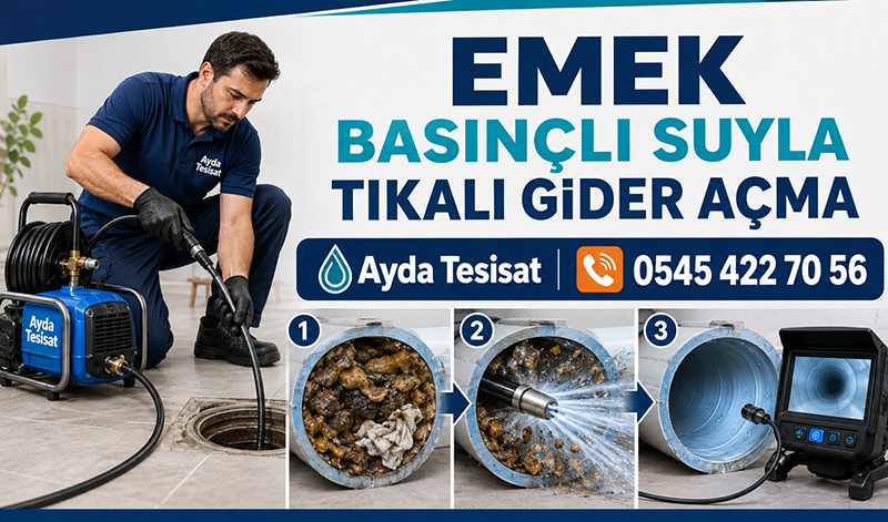 Basınçlı SuylaTıkalı Gider Borusu Açma