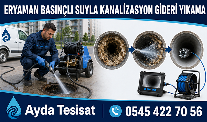 Basınçlı Tıkalı Kanalizasyon Temizleme