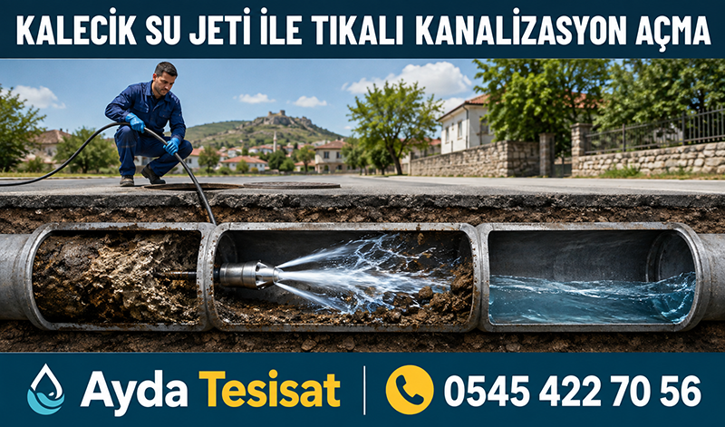 Bina ana gider hattındaki tıkanıklığın basınçlı suyla temizlenmesi