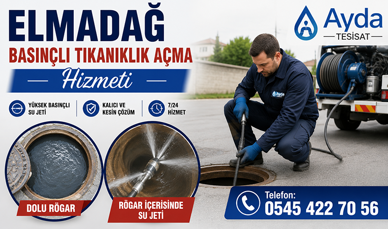 Elmadağ'da Basınçlı Suyla Gider Açma Hizmeti