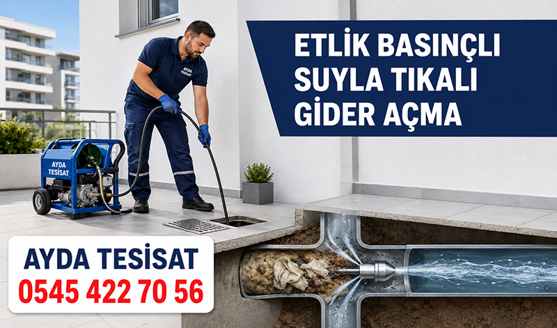 Etlik basınçlı suyla gider açma uygulaması