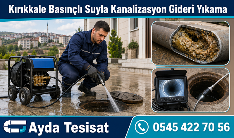 Kırıkkale’de Tıkalı Kanalizasyon Temizleme