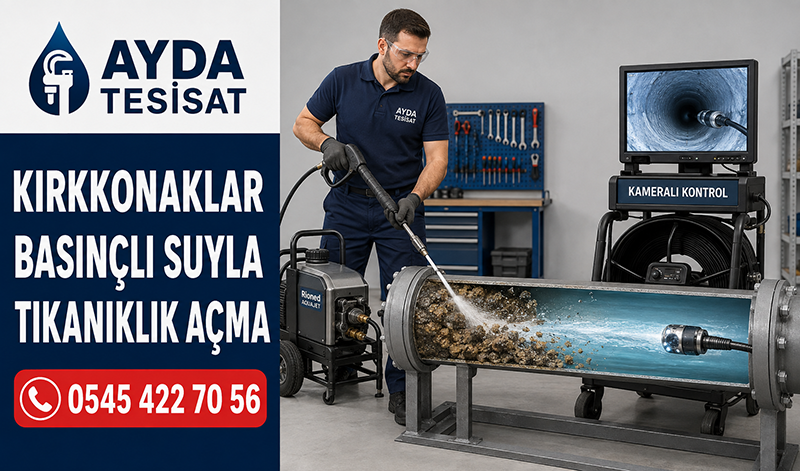 Kırkkonaklar basınçlı suyla gider açma, bina ana hattı temizleme ve su jetiyle kanalizasyon tıkanıklığı müdahalesi hakkında bilgi alın.