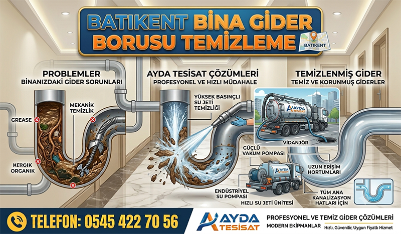 Kanalizasyon Gider Borusu Temizleme Hizmeti