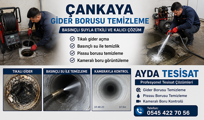 Kanalizasyon Gider Borusu Temizleme Hizmeti
