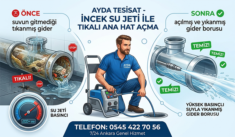 Su Jeti ile Pis Su Gideri Temizleme