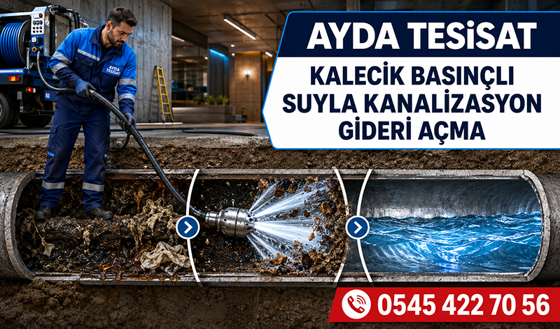  Su jeti ile kanalizasyon borusundaki tortu ve tıkanıklığın açılması