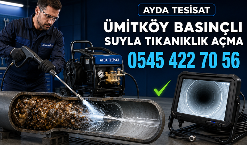 Su jeti uygulaması öncesi tıkalı ve işlem sonrası temizlenmiş kanalizasyon borusunun karşılaştırmalı görünümü