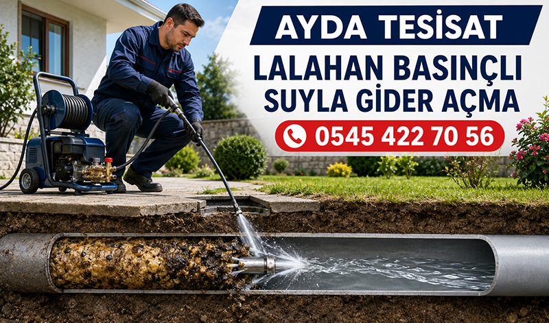 Su jetiyle açılan tıkalı kanalizasyon borusunun temizlenmiş iç yüzeyi