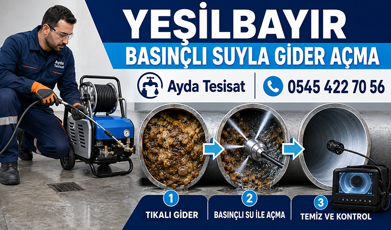 Yeşilbayır Tıkalı Gider Borusu Açma