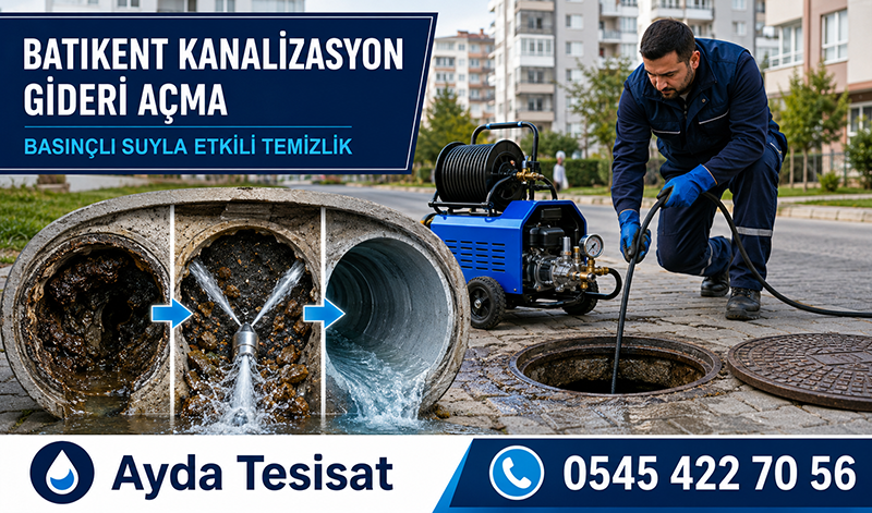 u jeti ile kanalizasyon tıkanıklığı açma işlemi ve temizlenmiş boru içi görünümü