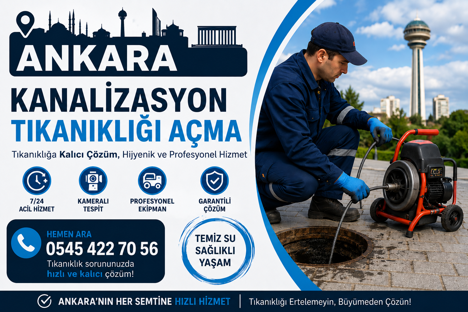 Ankara kanalizasyon tıkanıklığı açma