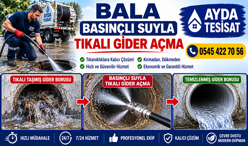 Bala Basınçlı Suyla Gider Açma