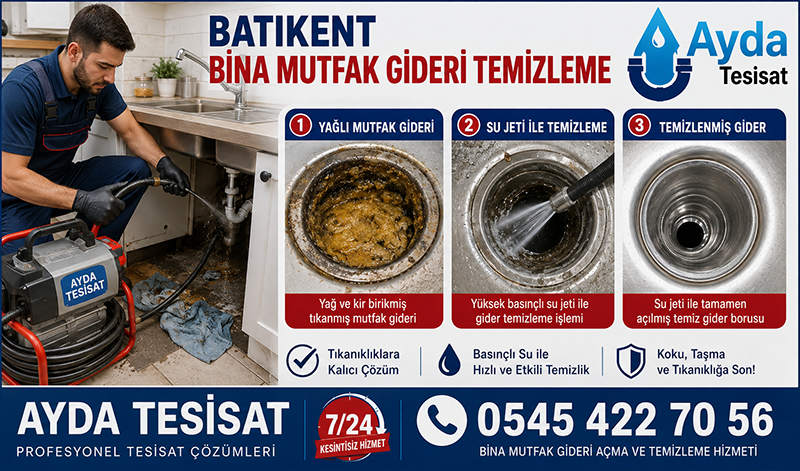 Batıkent Bina Mutfak Gideri Açma