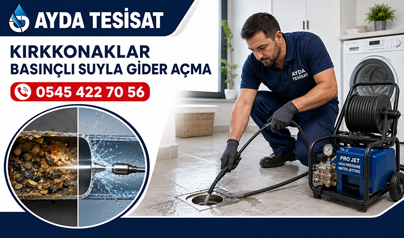Kırkkonaklar Basınçlı Suyla Gider Açma
