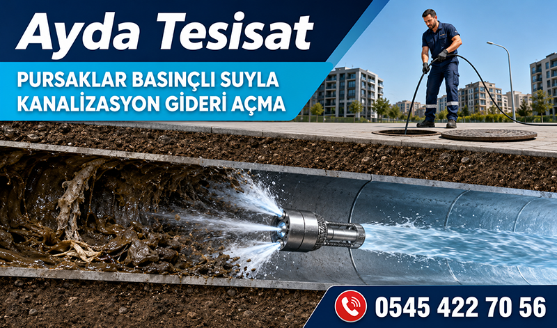 Pursaklar Basınçlı Suyla Gider Açma